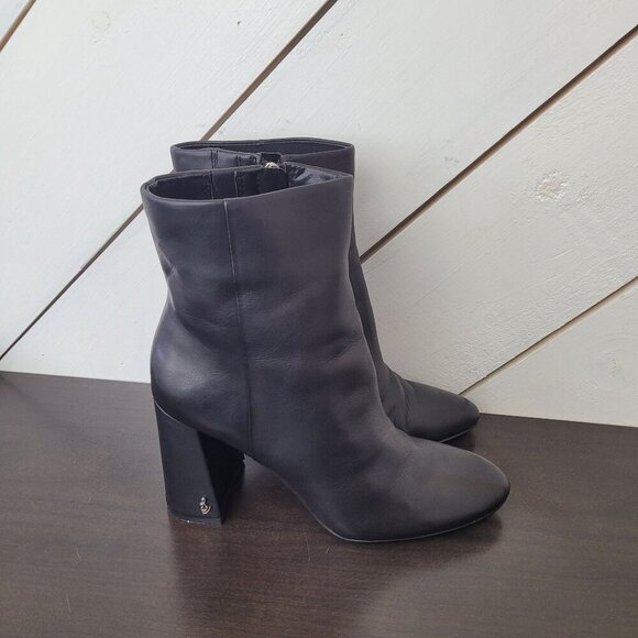 EUC Sam Edelman Women's 7 Daria Ankle Boot Black Leather - Picture 1 of 11